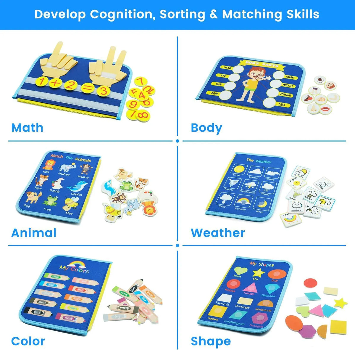 Montessori Felt Busy Board for Toddlers