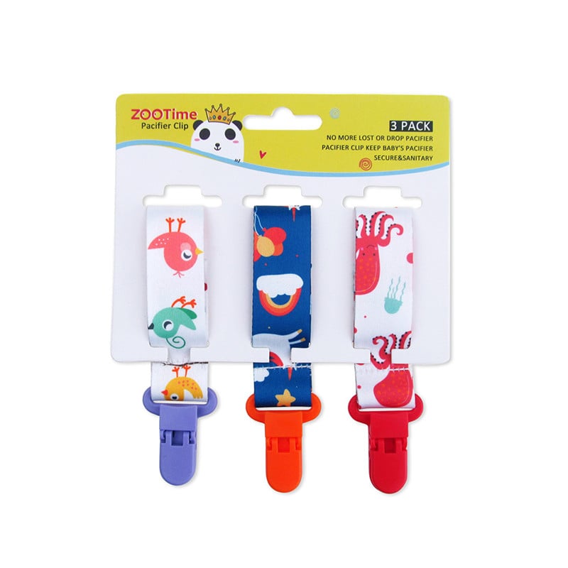 3-Pack Baby Pacifier Clips