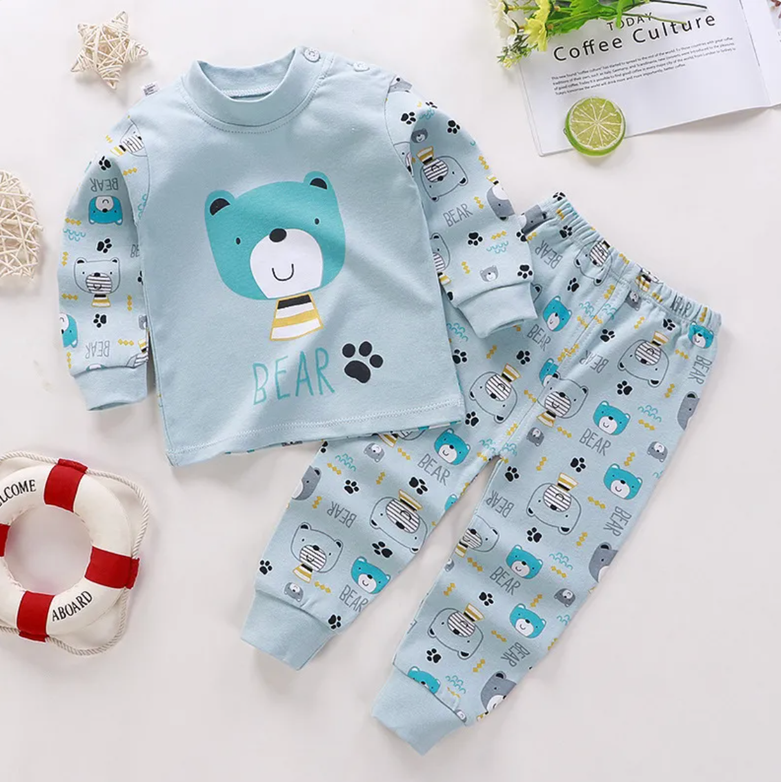 Cotton Baby Long Johns Set