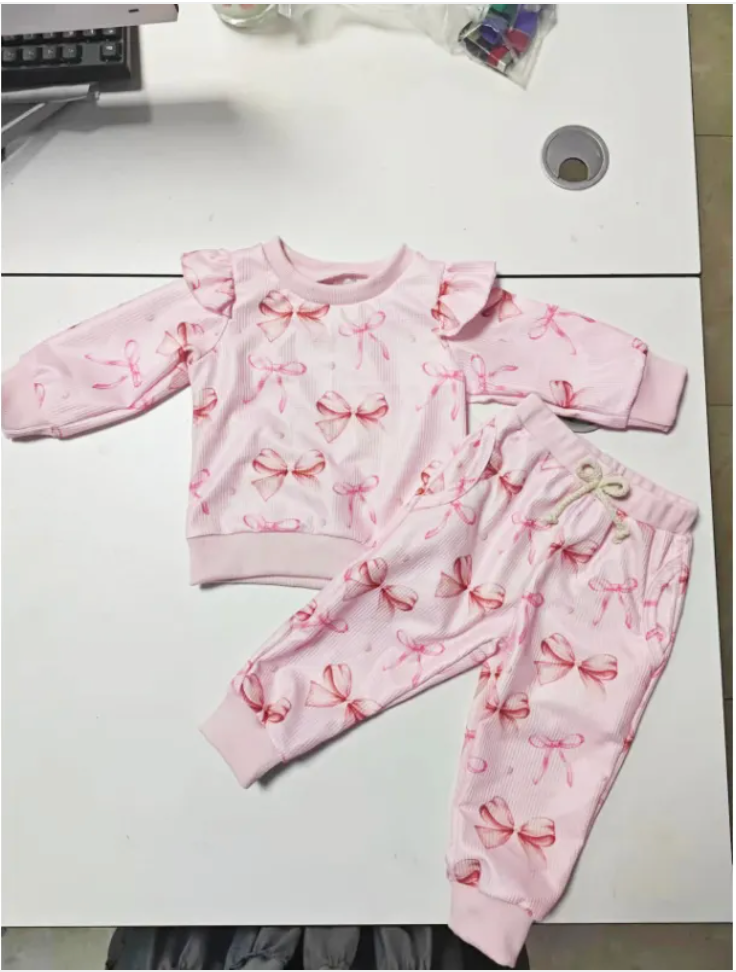 Butterfly Print Baby Sweater & Pants Set