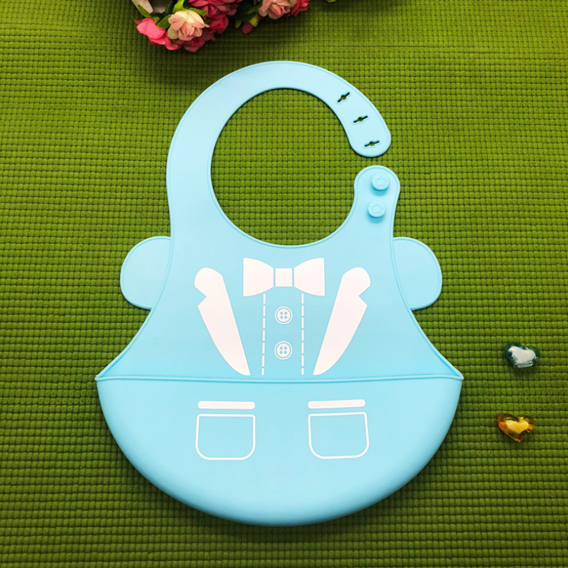 Adjustable Silicone Baby Bib with Food Pocket