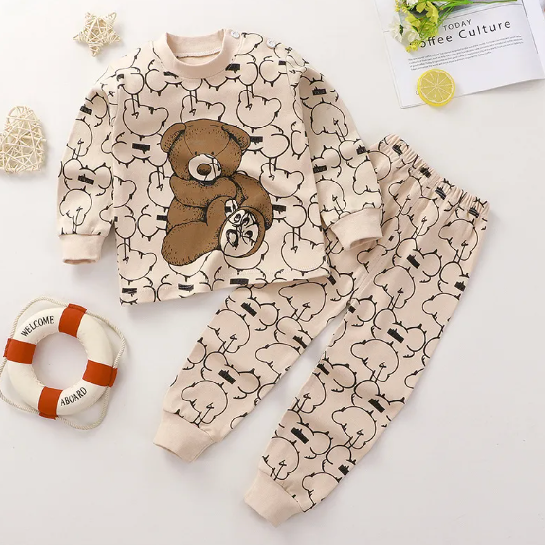 Cotton Baby Long Johns Set