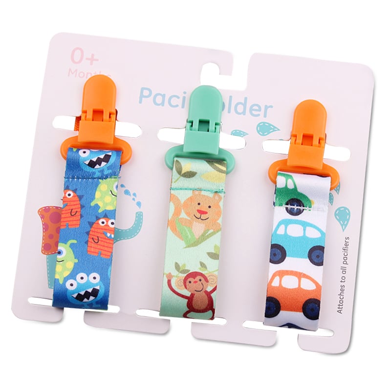 3-Pack Baby Pacifier Clips