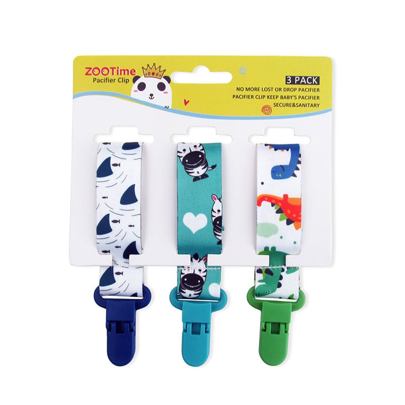 3-Pack Baby Pacifier Clips