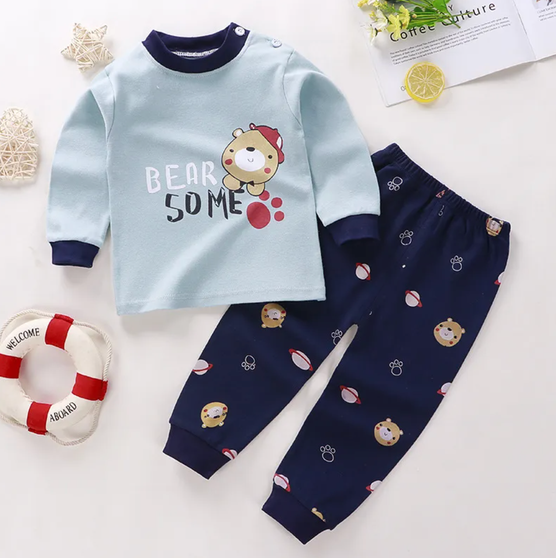 Cotton Baby Long Johns Set