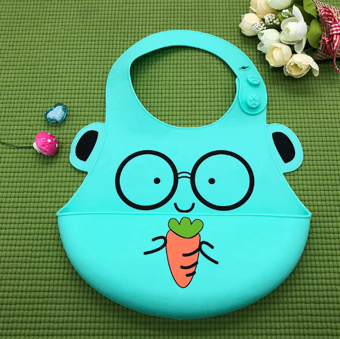Adjustable Silicone Baby Bib with Food Pocket