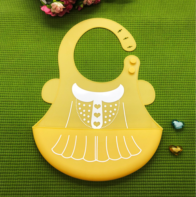 Adjustable Silicone Baby Bib with Food Pocket