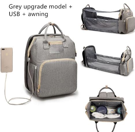 Convertible Baby Diaper Backpack with Changing Station