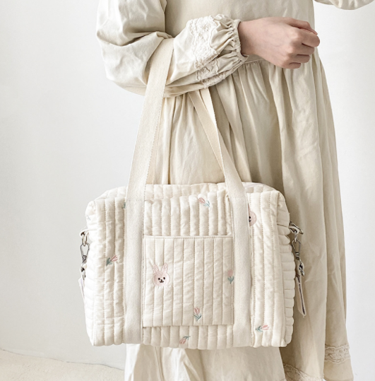 Quilted Baby Diaper Shoulder Bag