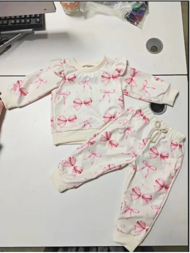 Butterfly Print Baby Sweater & Pants Set