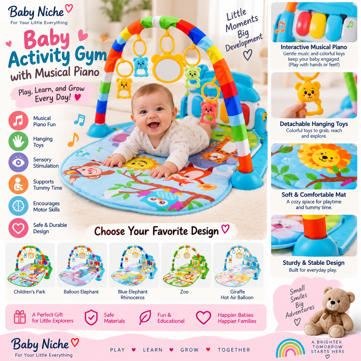 Baby Niche Baby Activity Gym with Musical Piano promotional image