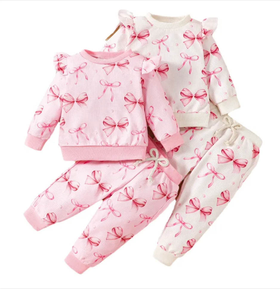 Butterfly Print Baby Sweater & Pants Set
