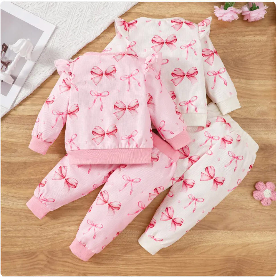 Butterfly Print Baby Sweater & Pants Set