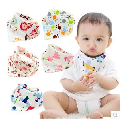 Cartoon Cotton Baby Bandana Bib