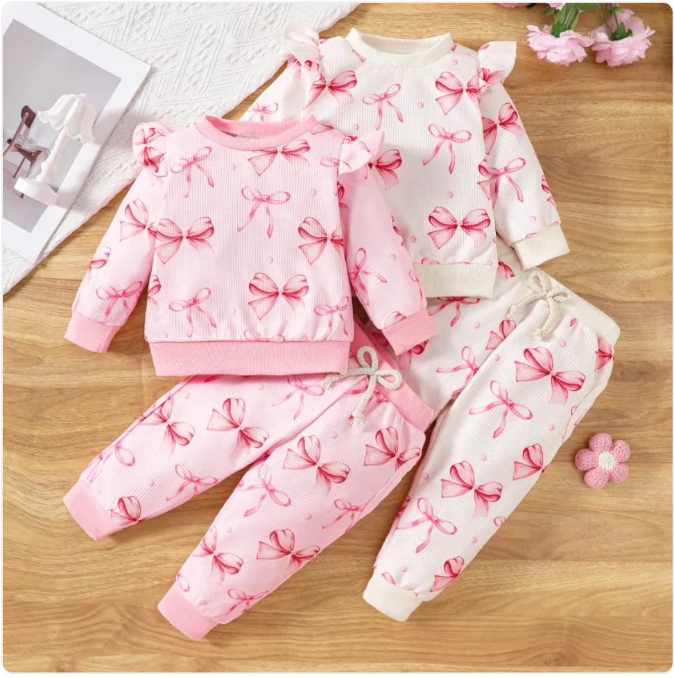 Butterfly Print Baby Sweater & Pants Set