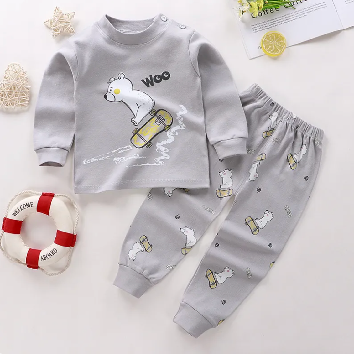 Cotton Baby Long Johns Set