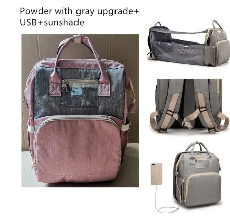 Convertible Baby Diaper Backpack with Changing Station